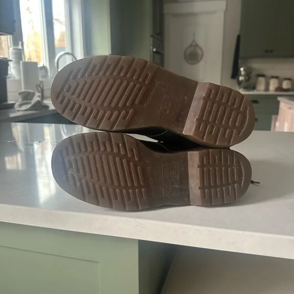 Dr. Martens Black and Green Combat Boots - Picture 4 of 6